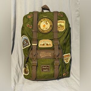 NEW Disney Fort Wilderness Campground Mickey Patches‎ Canvas Loungefly Backpack